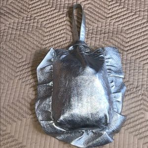 Loeffler Randal Foil Wristlet Tote